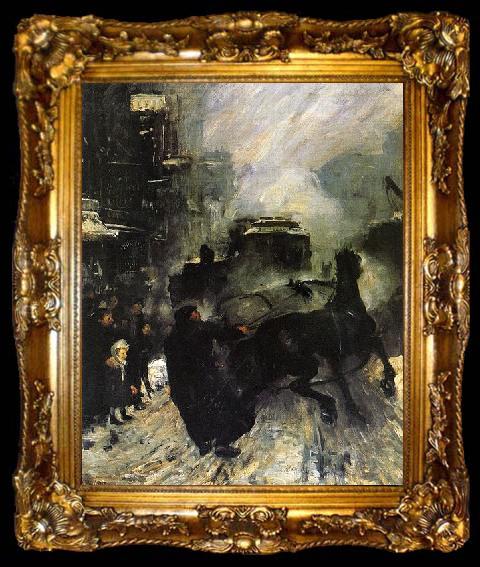 framed  George Wesley Bellows Steaming Streets, ta009-2